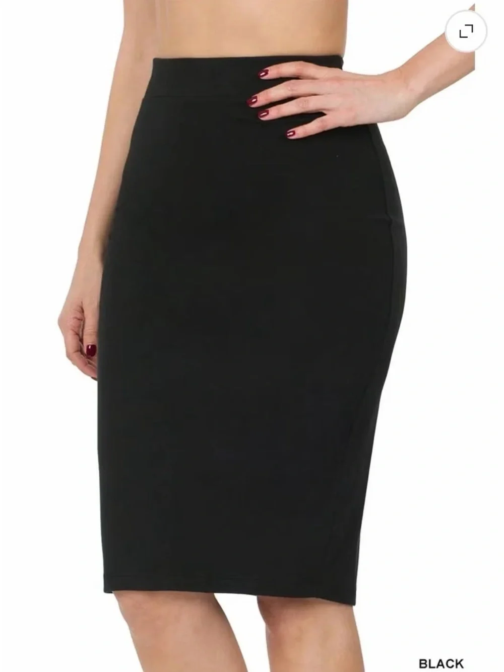 Zenana Outfitters Black High-Waist Pencil Skirt